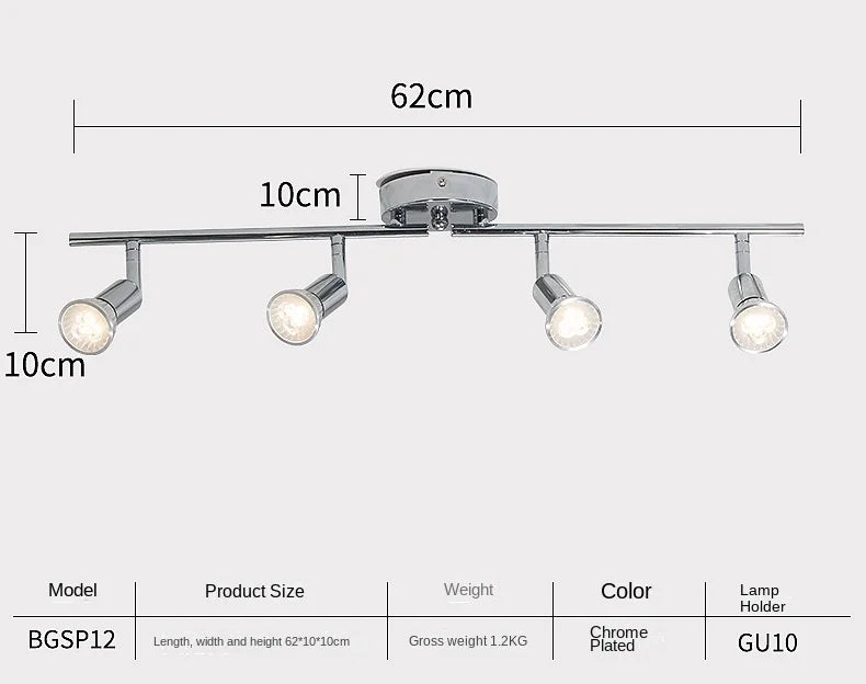 Adjustable GU10 Multi Head Ceiling Spotlight