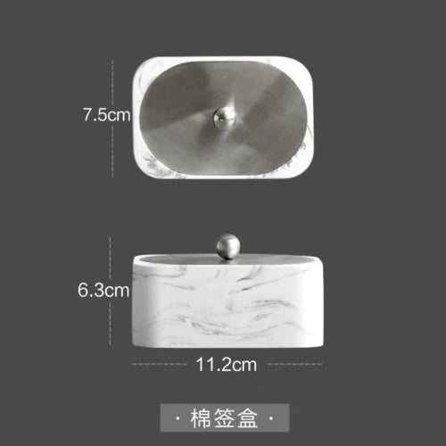 4 Piece Resin Marble Bathroom Soap Dispenser Set