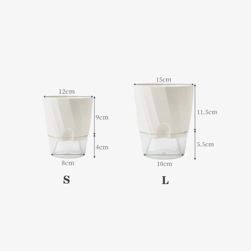 Transparent Double Layer Automatic Self Watering Planter