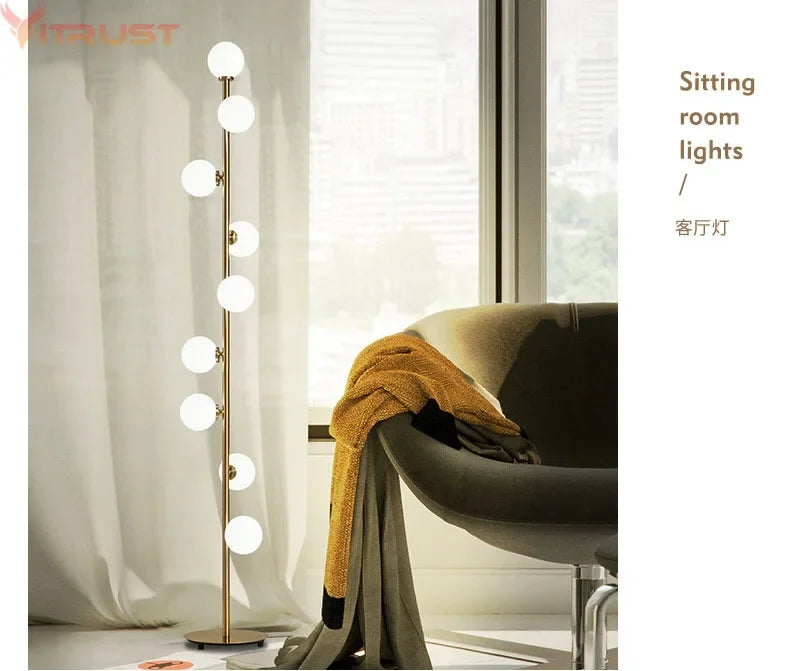 Nordic Frosted Glass Standing Lamp
