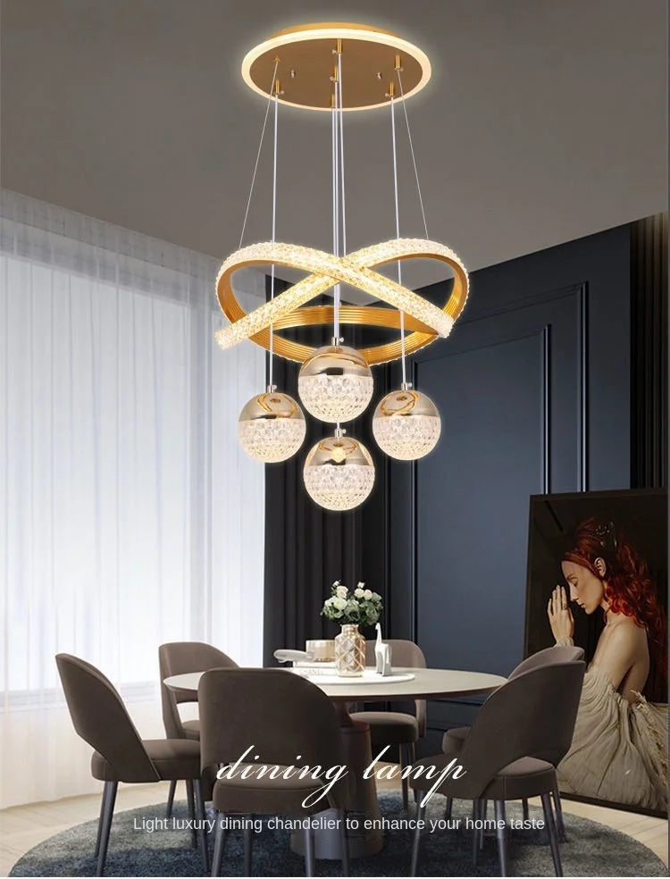 Nordic Iron Acrylic Art Deco LED Chandelier