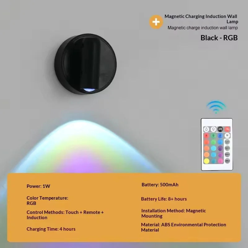 Magnetic Base USB Rechargeable Cordless Dimmable Wall Lamp