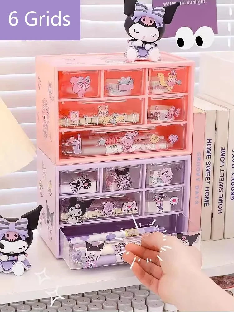 Transparent 9 Grid Desktop Office Drawer Organizer