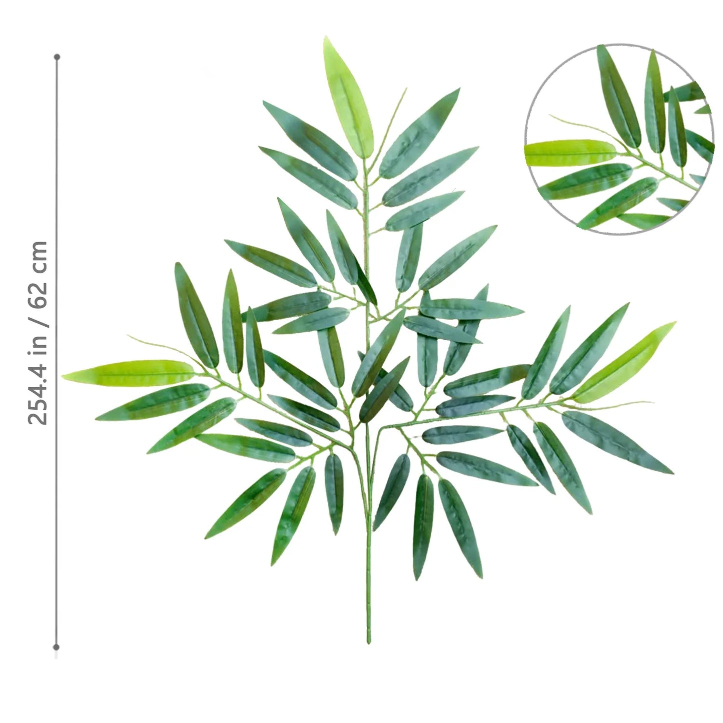 Green Silk Artificial Bamboo Branch Plant