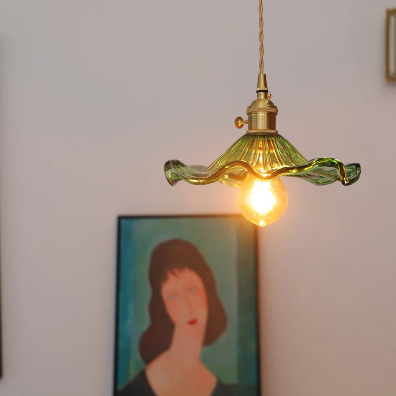 Copper Colorful Glass Ceiling Pendant Lamp