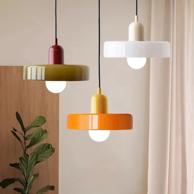 Bauhaus Glass Chandelier — Nordic Pendant Light with E27 LED Fixture for Living Room