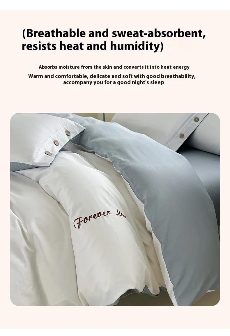 100% Cotton Two Tone Soft Skin Friendly Duvet Cover Set