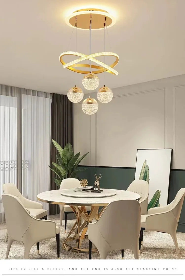 Nordic Iron Acrylic Art Deco LED Chandelier