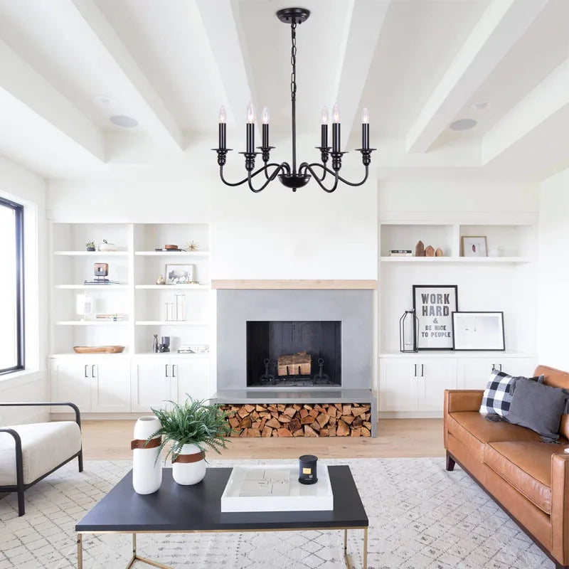 Retro Black Gold Loft Chandelier