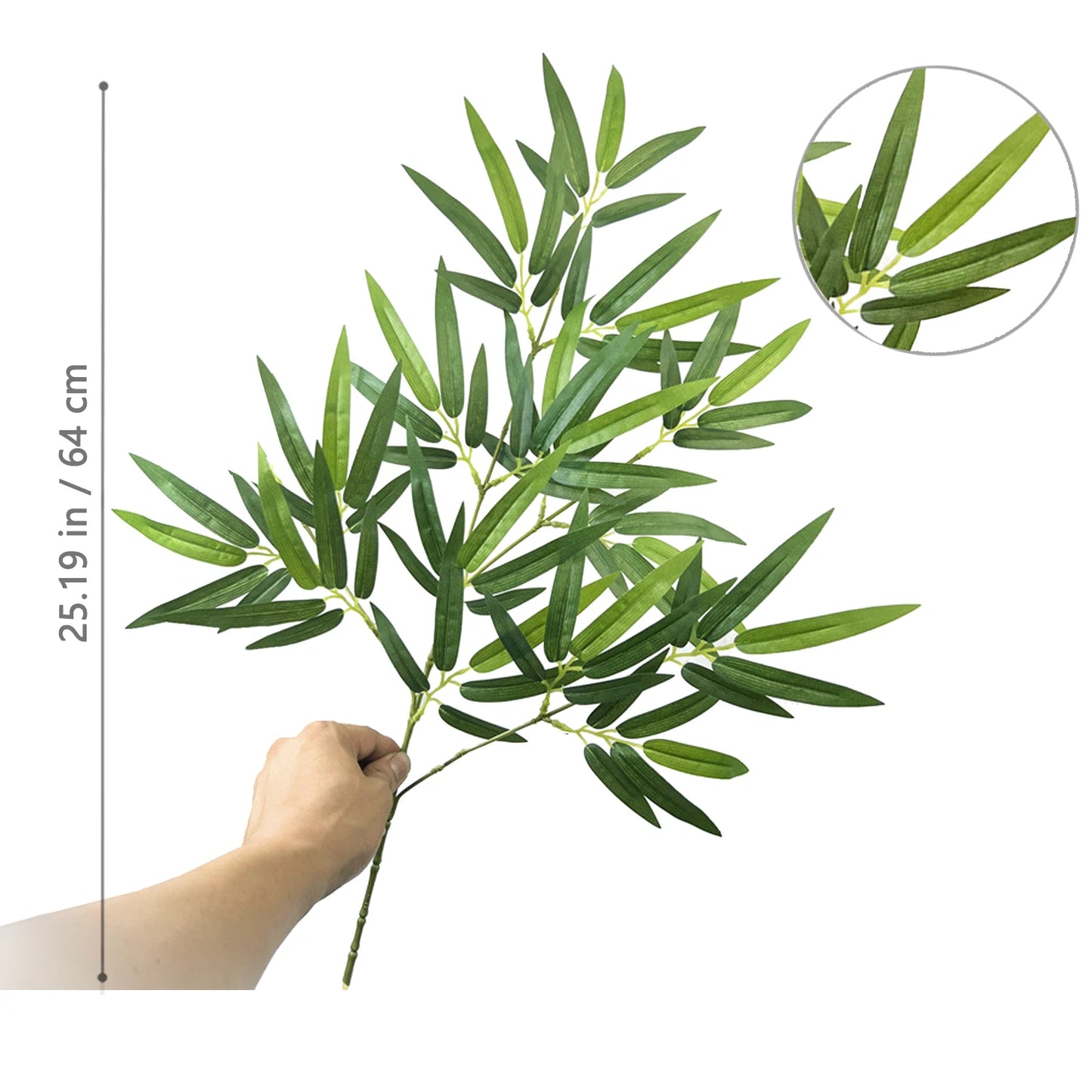 Green Silk Artificial Bamboo Branch Plant