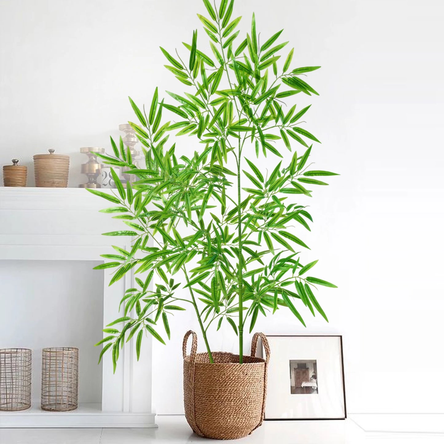 Green Silk Artificial Bamboo Branch Plant