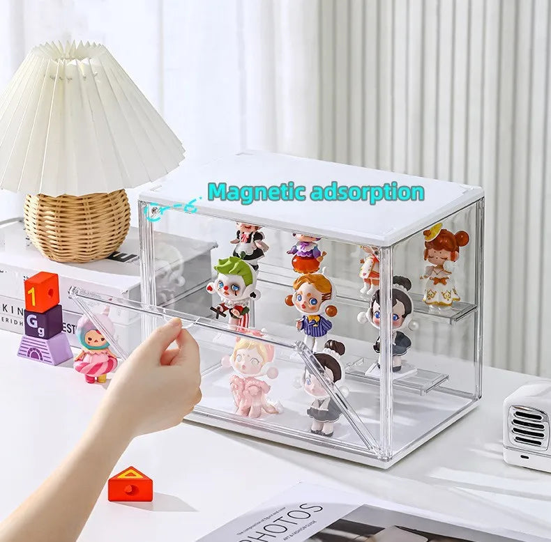 Stackable Magnetic Door Clear Plastic Display Storage Box