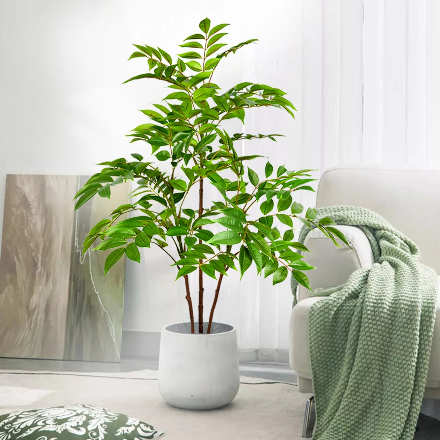 Realistic Silk Artificial Fiddle Leaf Fig Indoor Plant