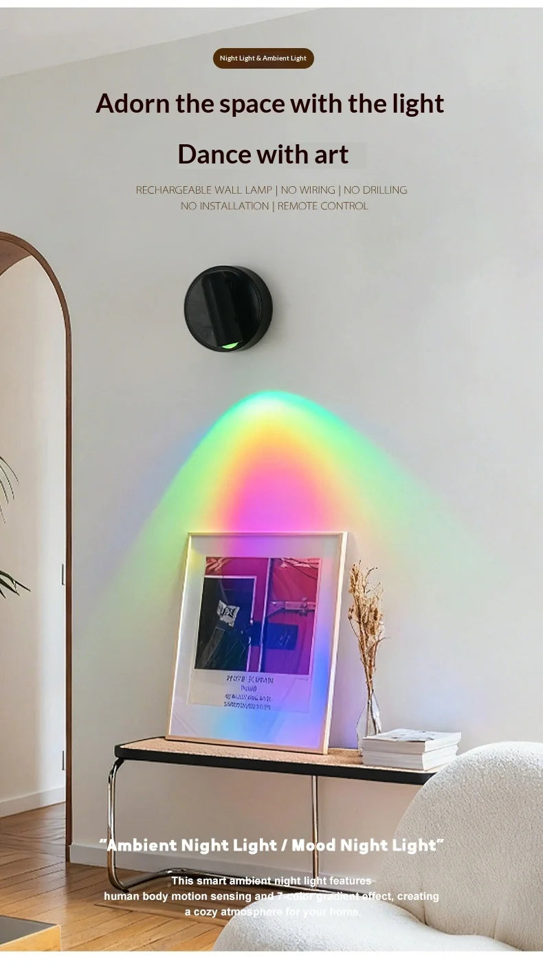 Magnetic Base USB Rechargeable Cordless Dimmable Wall Lamp