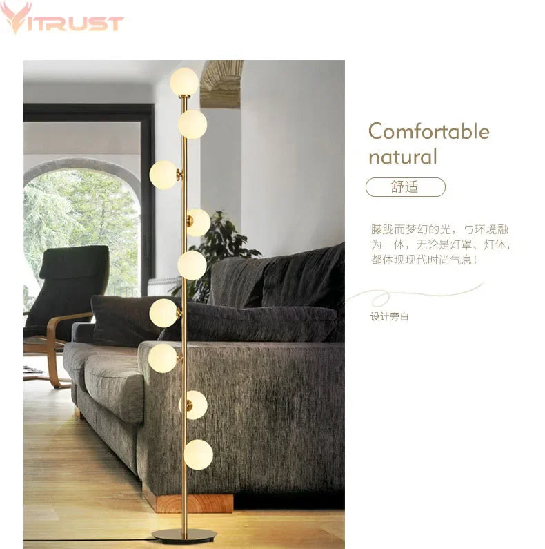 Nordic Frosted Glass Standing Lamp