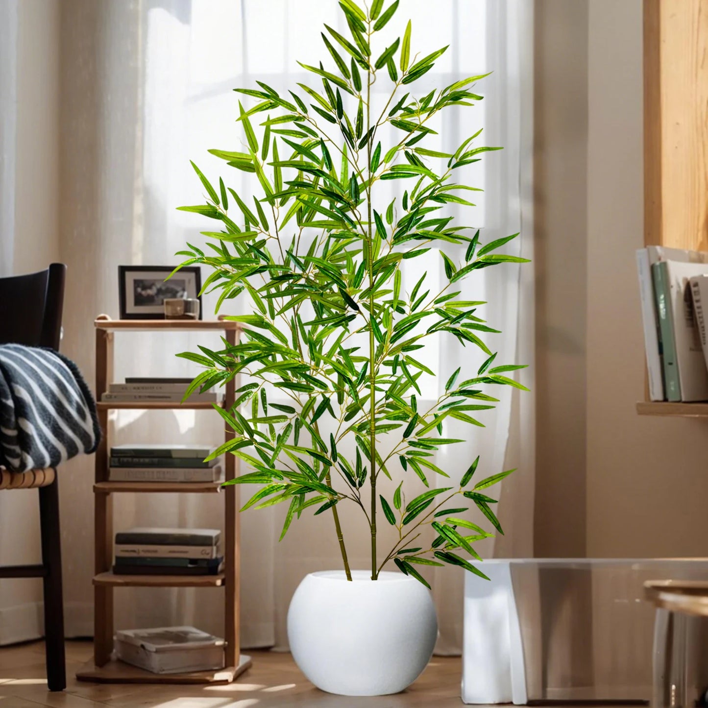 Green Silk Artificial Bamboo Branch Plant