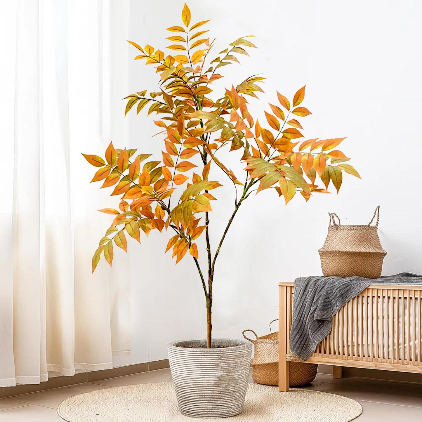 Realistic Silk Artificial Fiddle Leaf Fig Indoor Plant