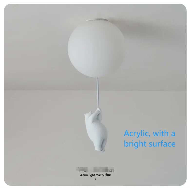 Cartoon Bear Acrylic Bedroom Ceiling Lamp