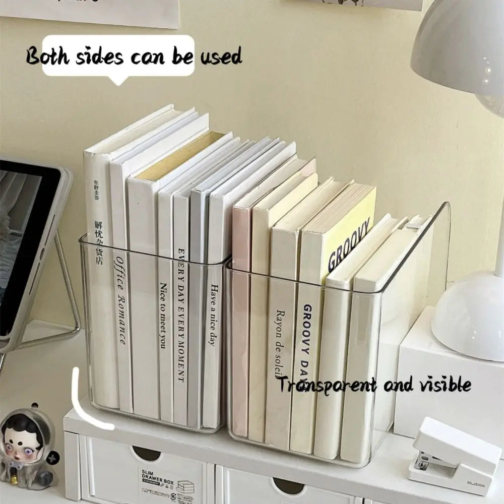 Transparent Acrylic U-Shaped Book Stand Desk Organizer