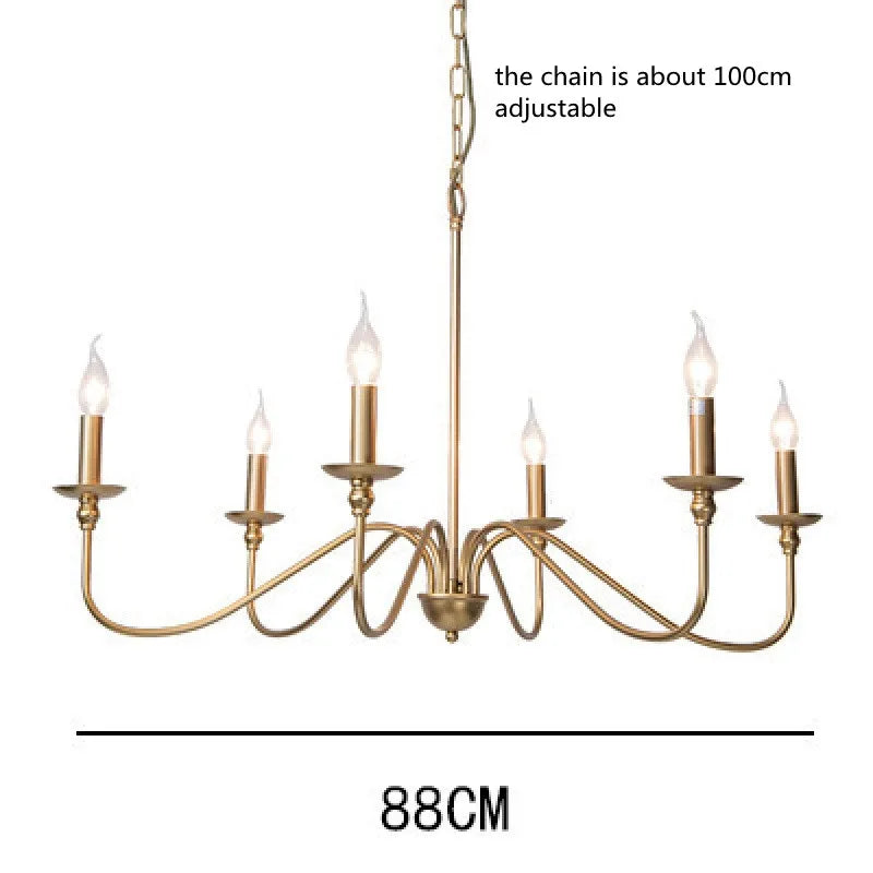 Retro Black Gold Loft Chandelier