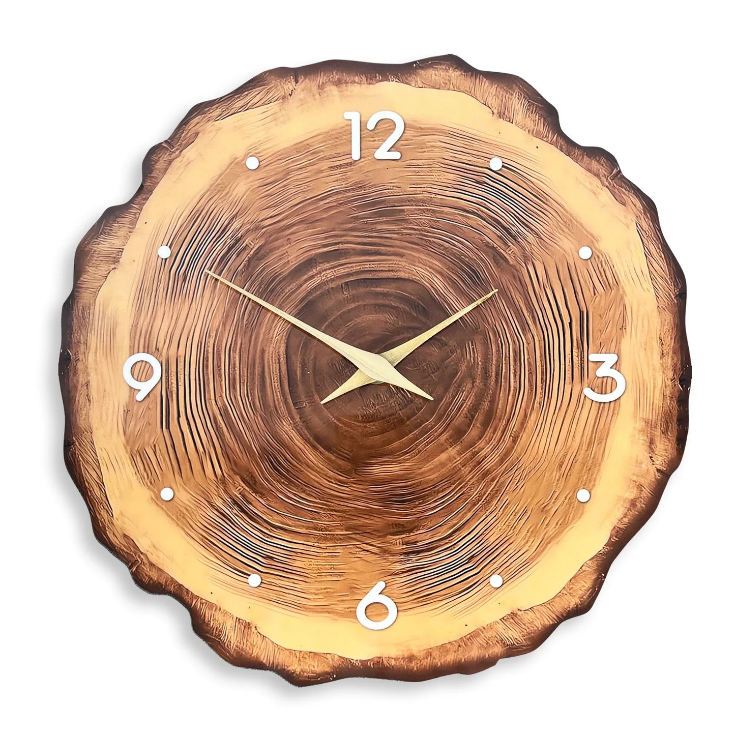 Bamboo Wood Grain Silent Quartz Circular Wall Timepiece