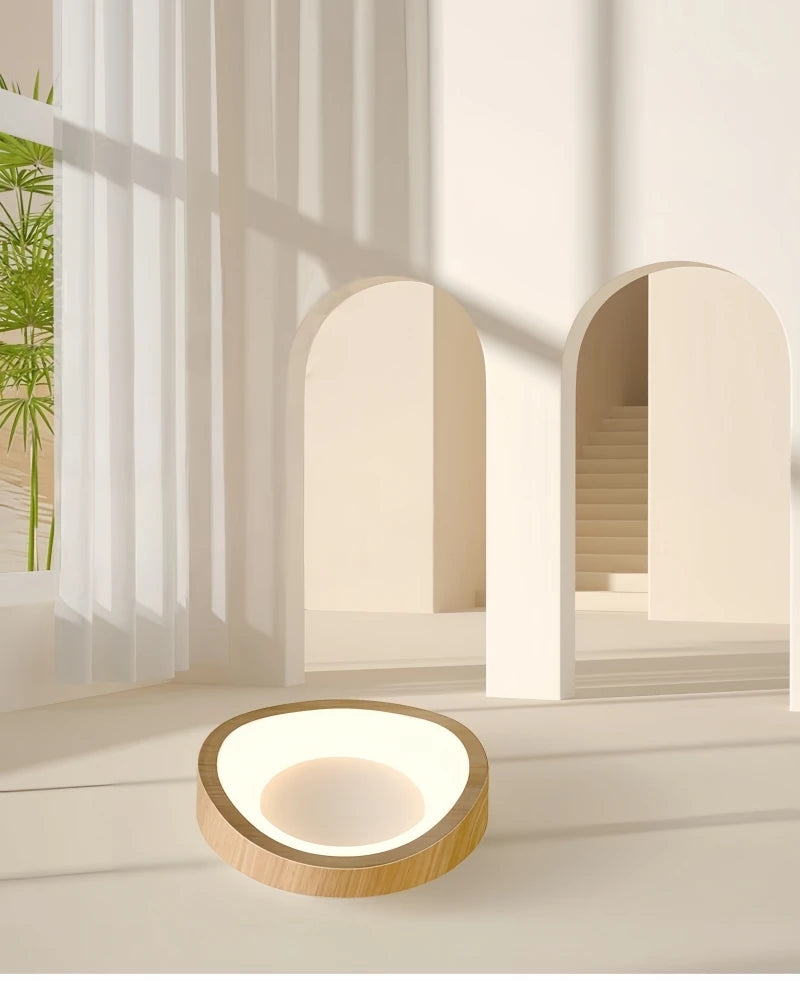 Nordic Minimalist Wood Grain Surface Mounted Ceiling Lamp