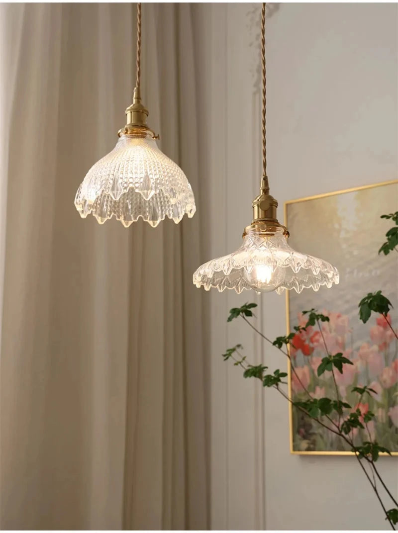 Modern White Glass Bedroom Pendant Lamp