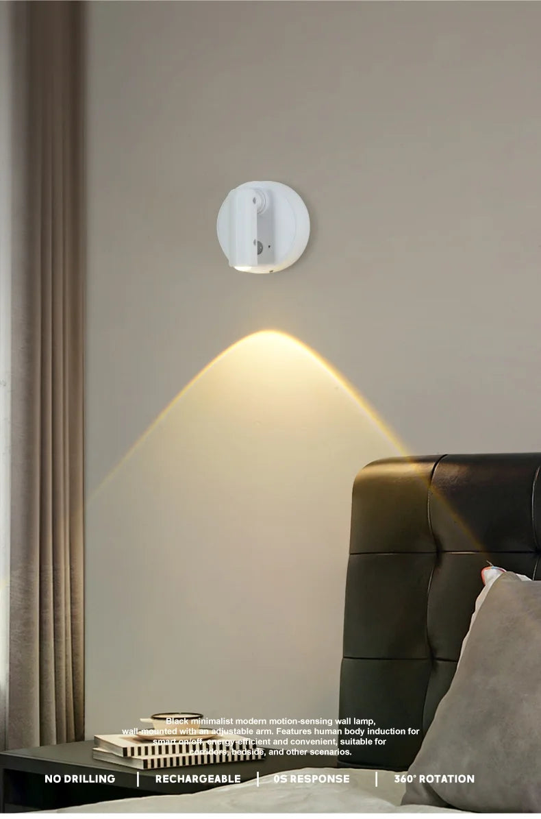 Magnetic Base USB Rechargeable Cordless Dimmable Wall Lamp