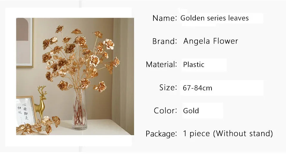 Gold Silk Rose Hydrangea Artificial Flower Arrangement