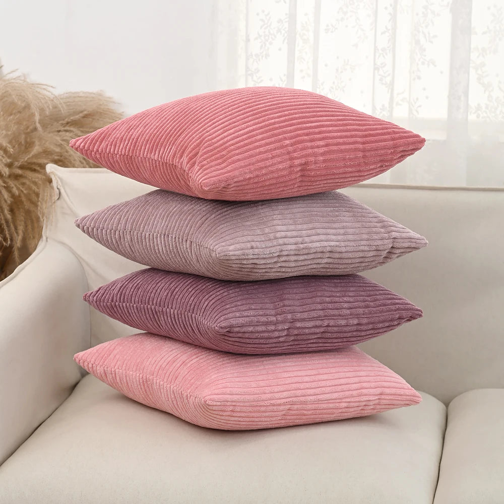 Corduroy Pillow Covers — Durable Boho Square Decorative Cases