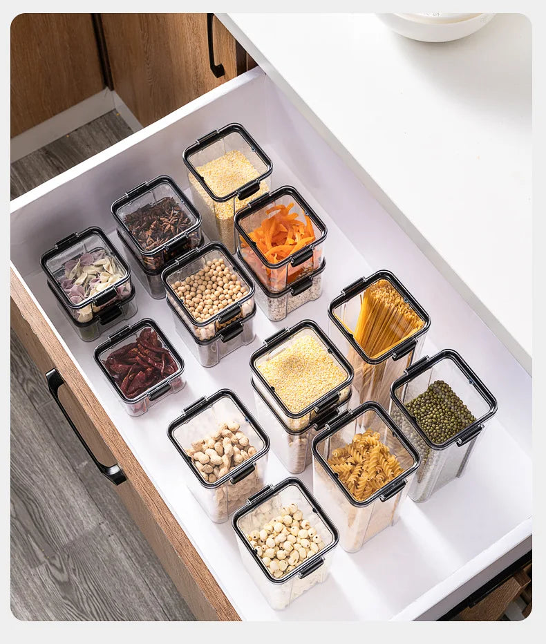 Moisture-Proof Sealed Acrylic Kitchen Storage Jar Set