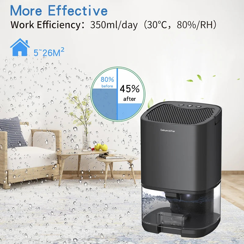 Portable Air Dehumidifier — Compact Moisture Absorber for Home