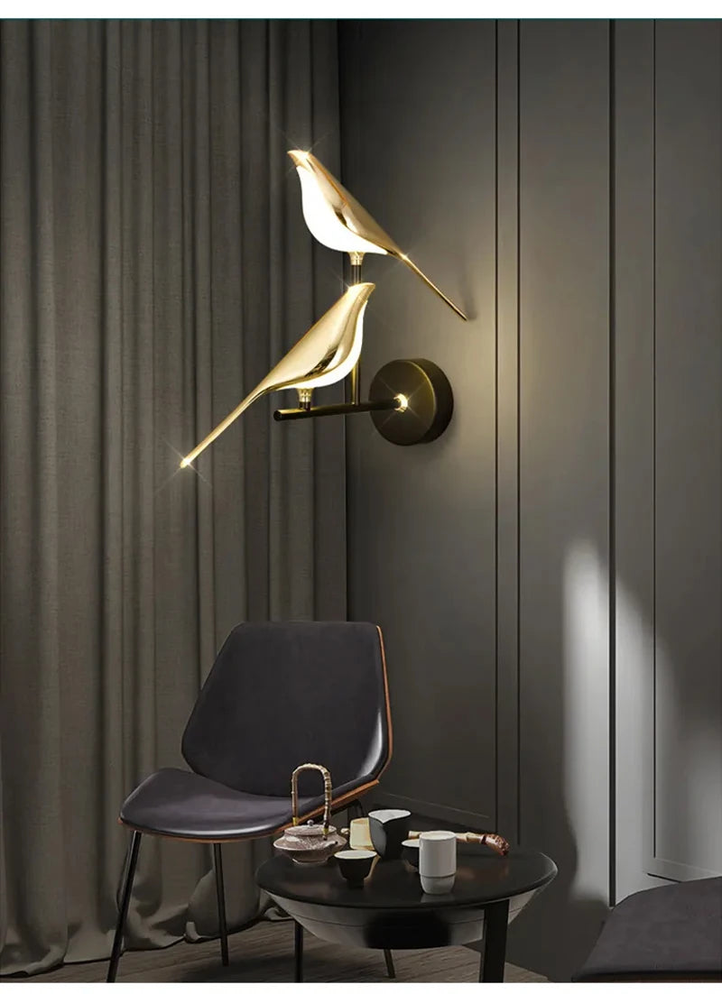 Golden Bird Art Deco LED Wall Sconce