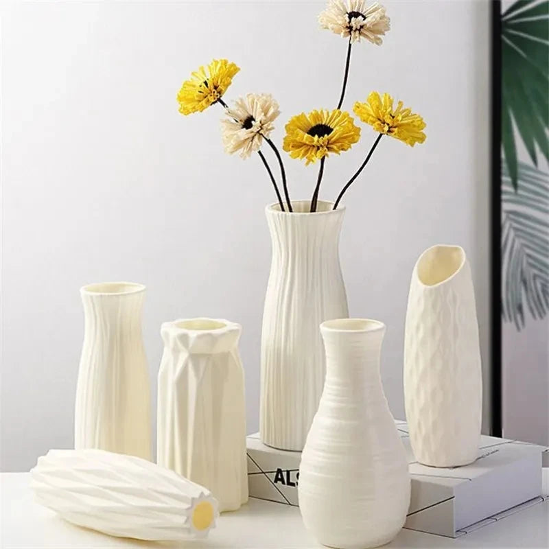 Nordic Plastic Vase - Small Modern Flower Pot for Living Room Decor & Home Decoration Vase