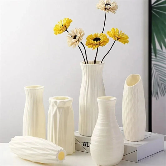 Nordic Plastic Vase - Small Modern Flower Pot for Living Room Decor & Home Decoration Vase