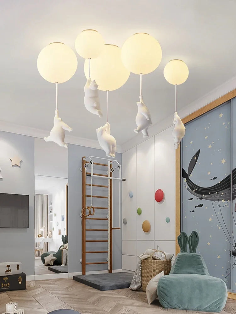 Cartoon Bear Acrylic Bedroom Ceiling Lamp