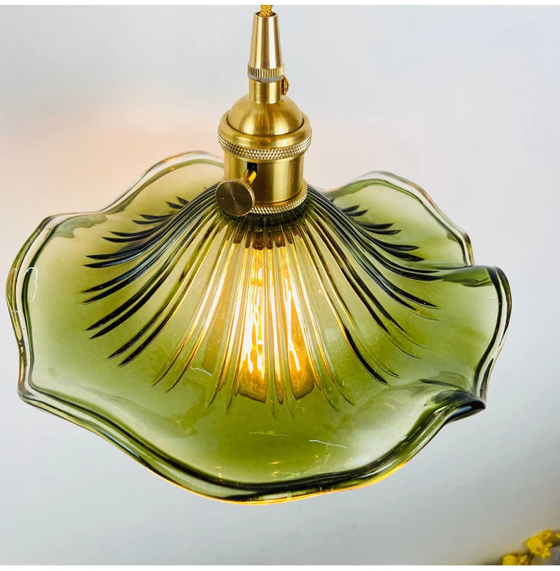 Copper Colorful Glass Ceiling Pendant Lamp