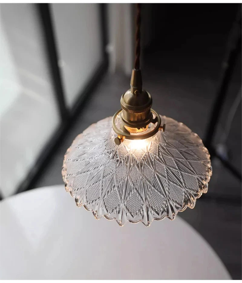 Modern White Glass Bedroom Pendant Lamp