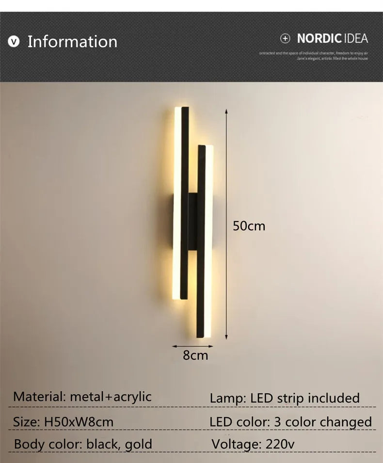 Copper Pipe Acrylic Shade LED Wall Sconce
