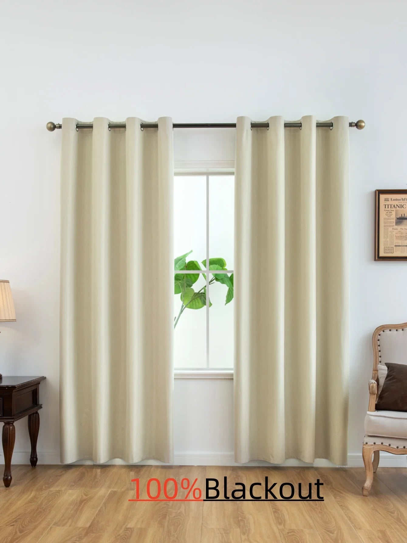 100% Light Blocking Grommet Top Blackout Drapes