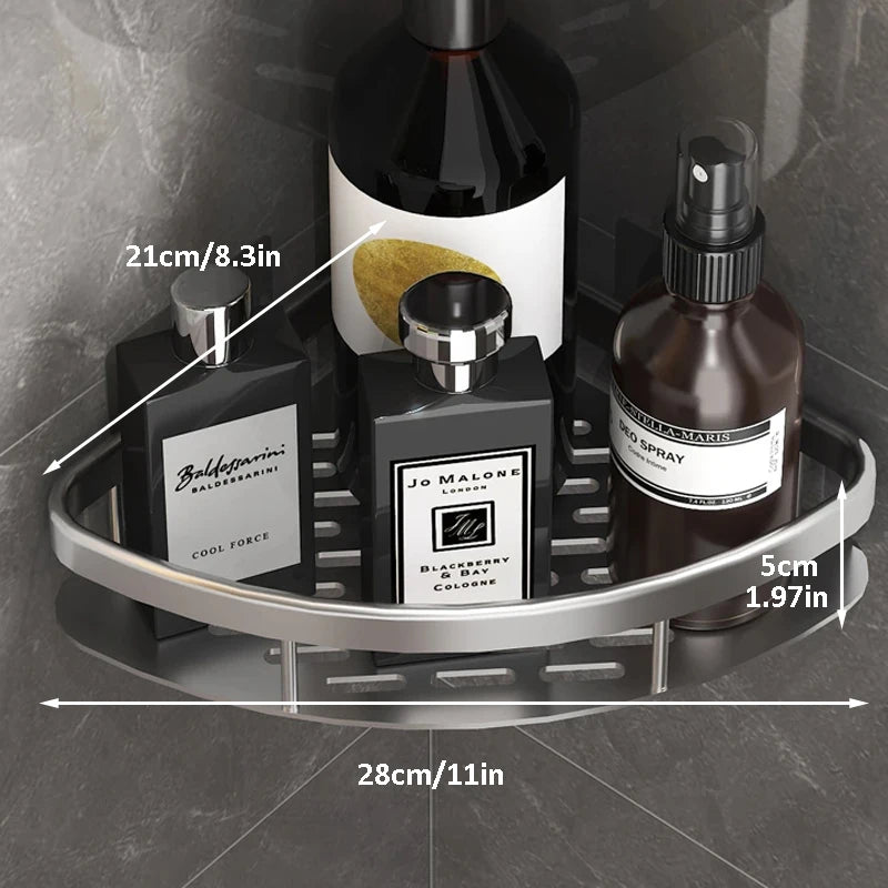 No Drill Corner Shower Waterproof Metal Storage Shelf