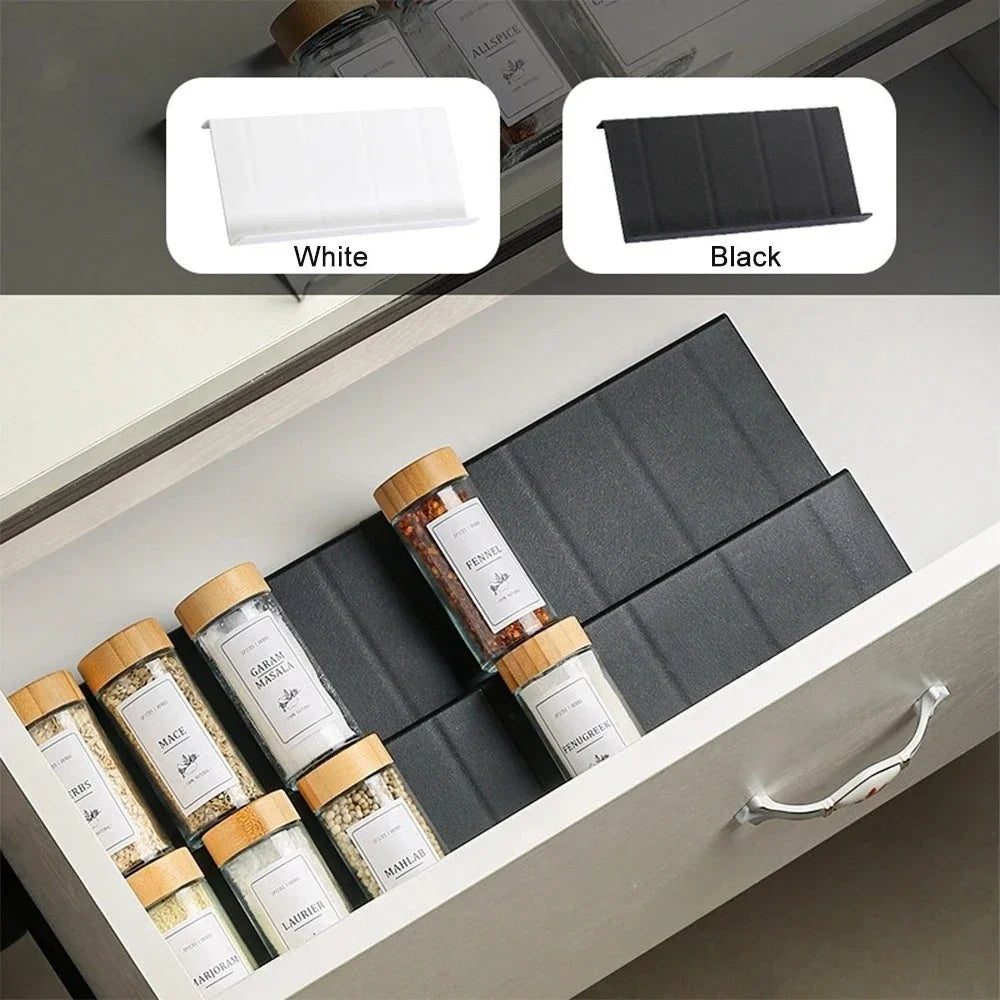 Adjustable 4 Layer Kitchen Spice Drawer Organizer