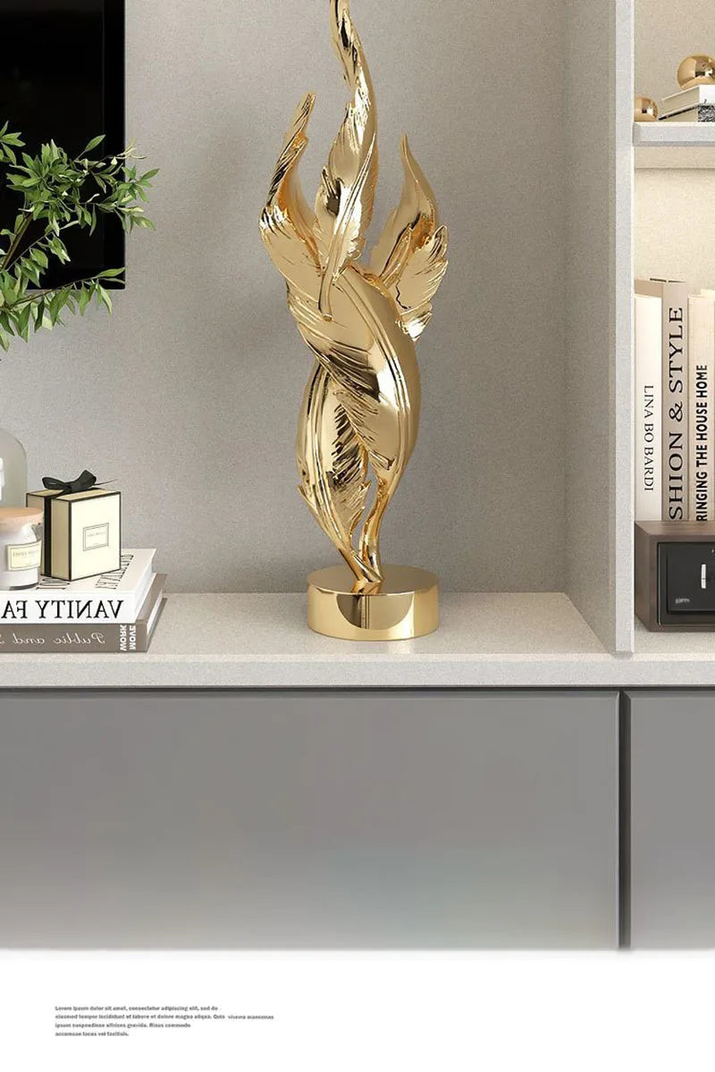Modern Creative Feather Resin Desktop Sculpture