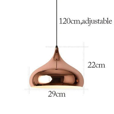 Nordic Rose Gold Metal Dining Pendant Lamp
