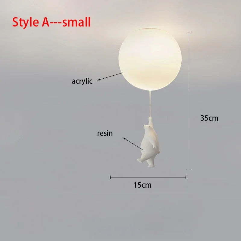 Cartoon Bear Acrylic Bedroom Ceiling Lamp