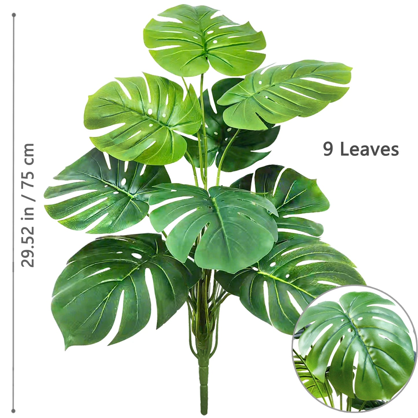 Silk Artificial Monstera Pothos Leaf Indoor Plant