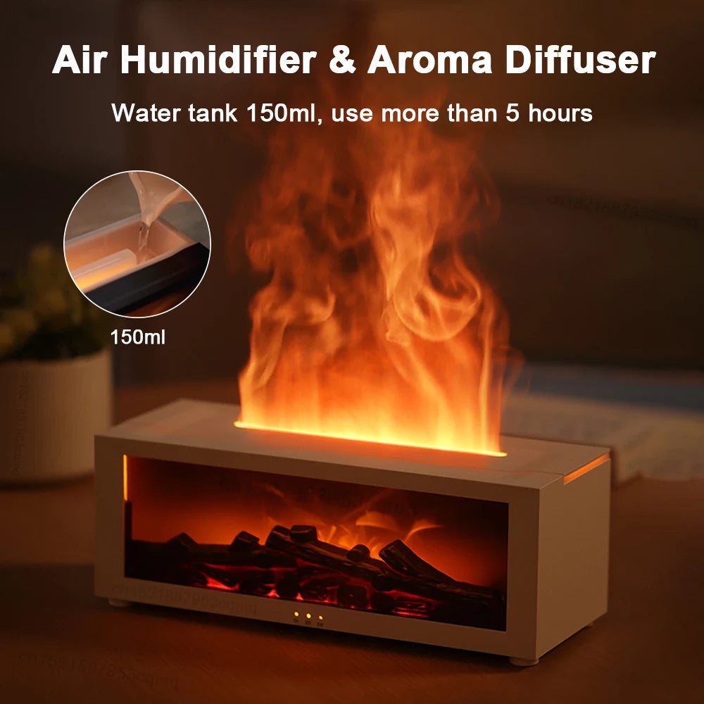 Flame Aroma Diffuser — Relaxing Flame Effect With LED Light & Auto Shut Off