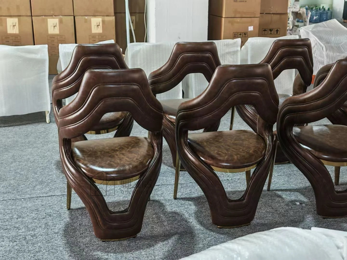 Modern Stainless Steel Cushioned Luxury Dining Chair