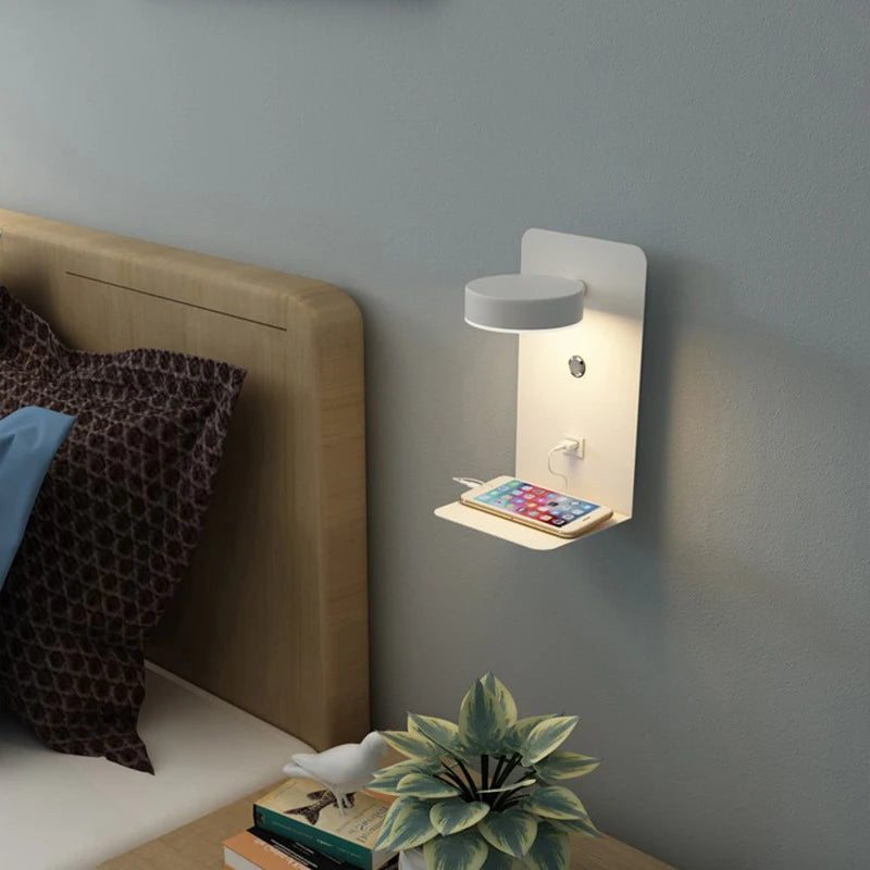 USB Charging Touch Switch Bedroom Wall Lamp