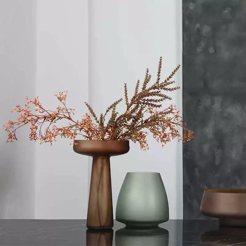 Nordic Frosted Glass Luxury Flower Display Vessel